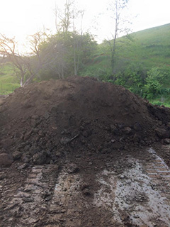 Composted tops oil for a healthy yard or garden.